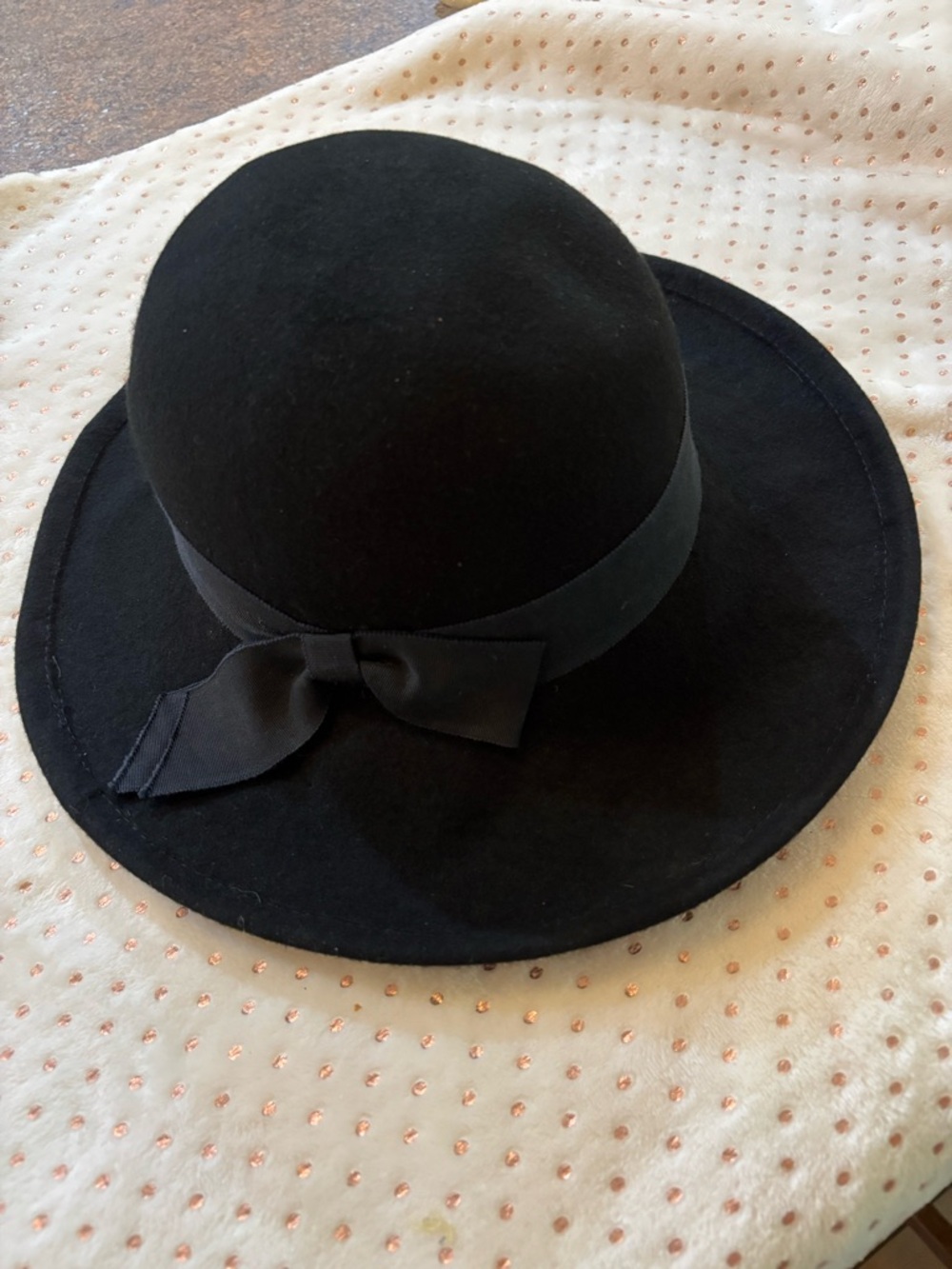 betmar Street Smart Black Wide-Brim Wool Felt Hat with Ribbon Band